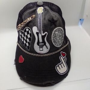 Hand Crafted Black and White Embellished Hat